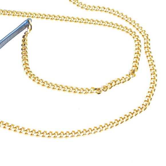 Saint Laurent YSL Monogram Baby Chai Chain Shoulder Bag 399289 Blue Leather W... - Picture 7 of 12